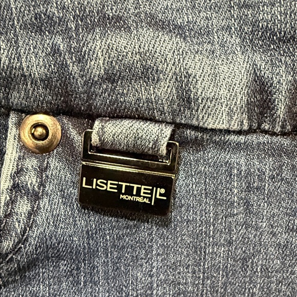 LISETTE Dark Blue Pearl Accented Cropped Jeans - Picture 2 of 3